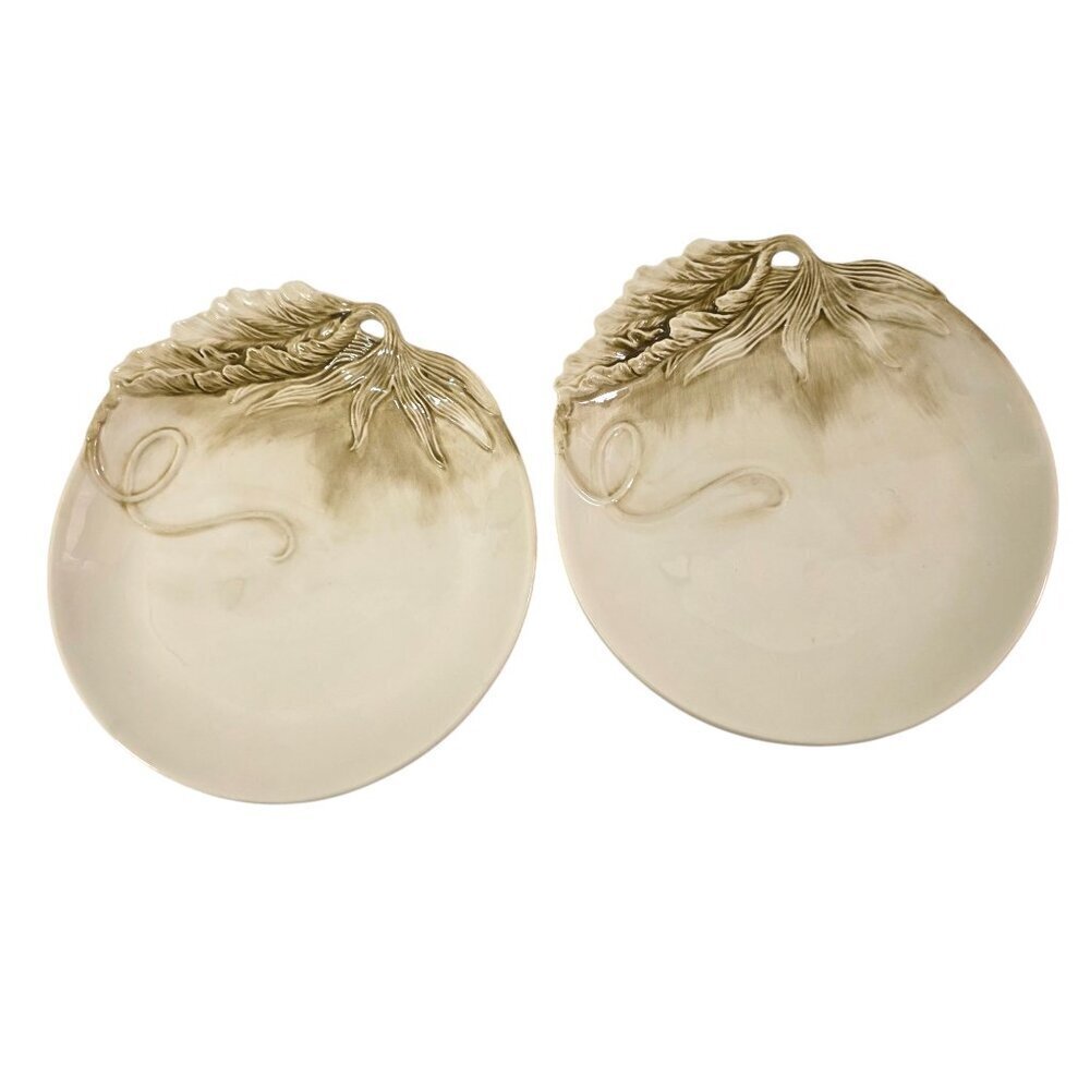 Fitz and Floyd Carrington Tomato Canapé Antique Wash Salad Luncheon Plates - 2